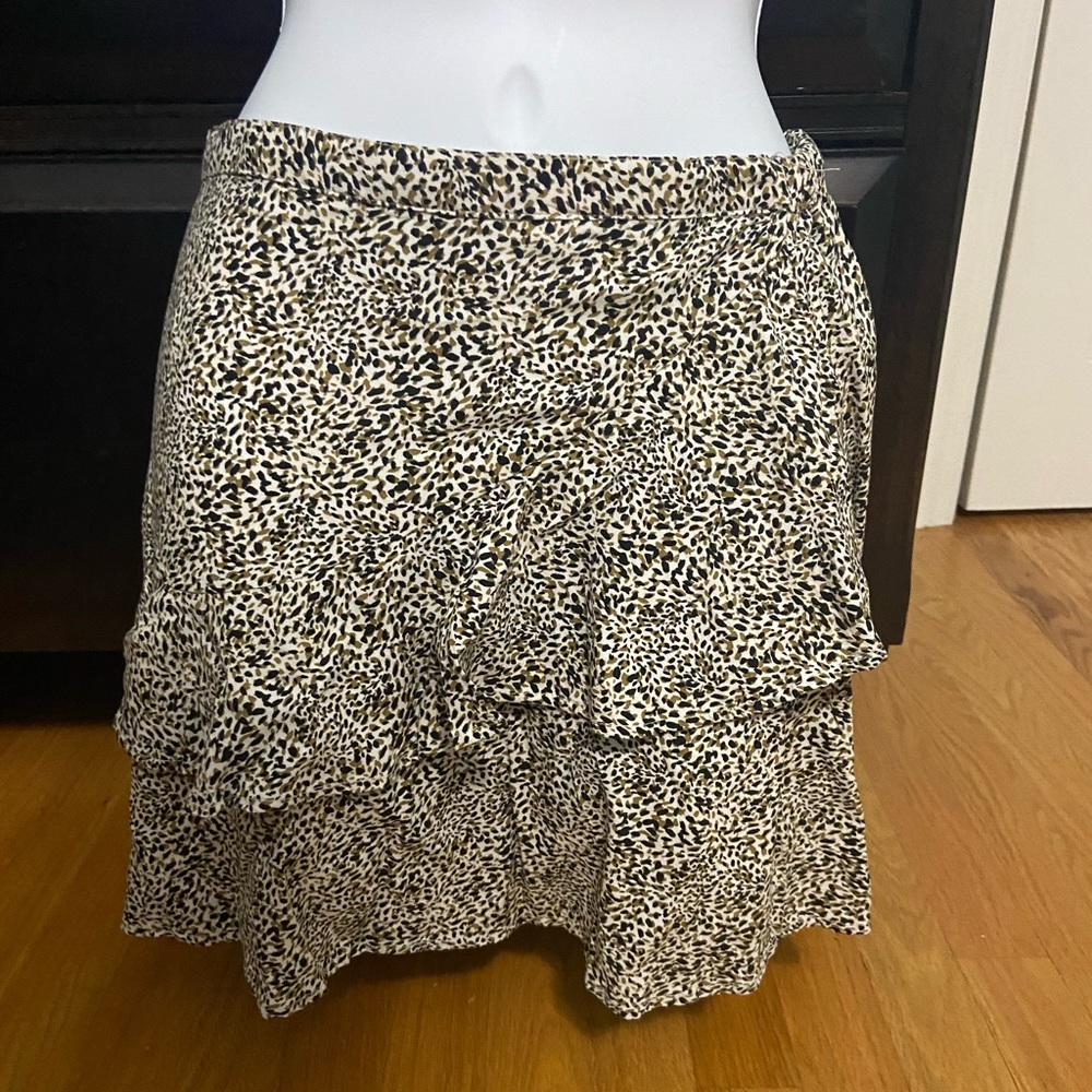 Animal print layered skirt